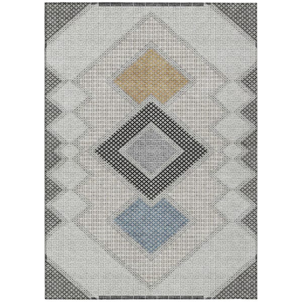Addison Rugs Chantille Machine Washable Indoor/Outdoor Abstract ACN2111 Gray 10 ft. x 14 ft. Area Rug
