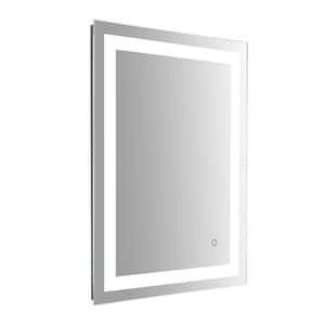32 in. W x 24 in. H Rectangular Frameless Touch Sensor Wall Mount Bathroom Vanity Mirror in Silver