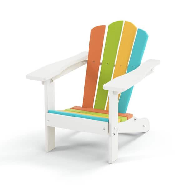 Tatayosi Rainbow Color HDPE Resin Plastic Kids Adirondack Chair Garden, Backyard and Fire Pit Outdoor Indoor Furniture