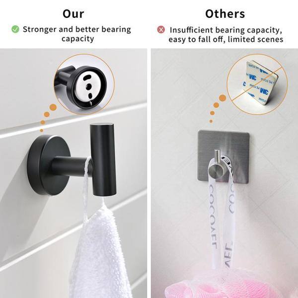 FORCLOVER 6-Piece Wall Mount Stainless Steel Bathroom Towel Rack