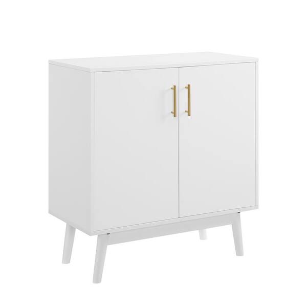 Welwick Designs 30 In White Mid Century Modern Accent Cabinet Hd8495 The Home Depot