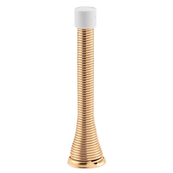 Prime-Line 4 in. Brass Plated Heavy Duty Spring Door Stop-DISCONTINUED