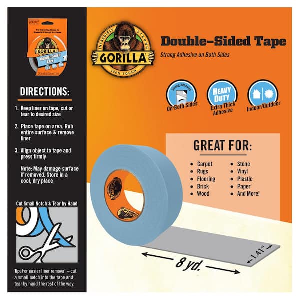 T-REX 0.75 in. x 5 yds. Clear Double Sided Super Glue Tape 288301 - The  Home Depot