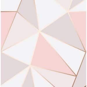 Arken Rose Gold Geometric Strippable Roll (Covers 56.4 sq. ft.)