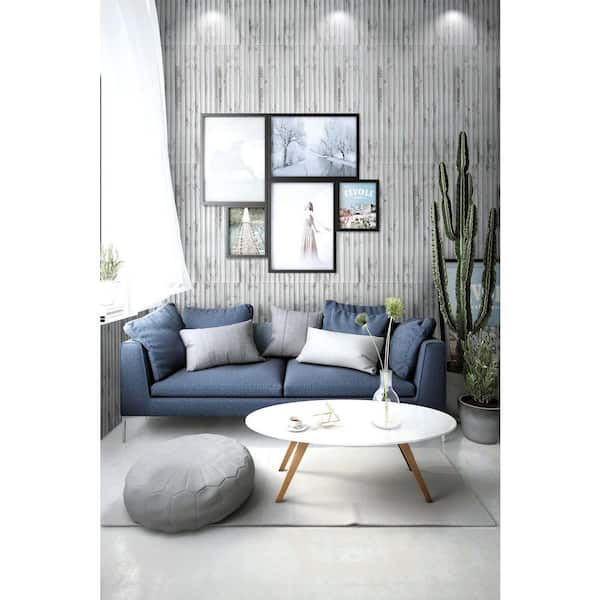 Falkirk Jura II 1/3 in. 28 in. x 28 in. Peel and Stick Off White, Grey Bamboo PE Foam Decorative Wall Paneling (10-Pack)