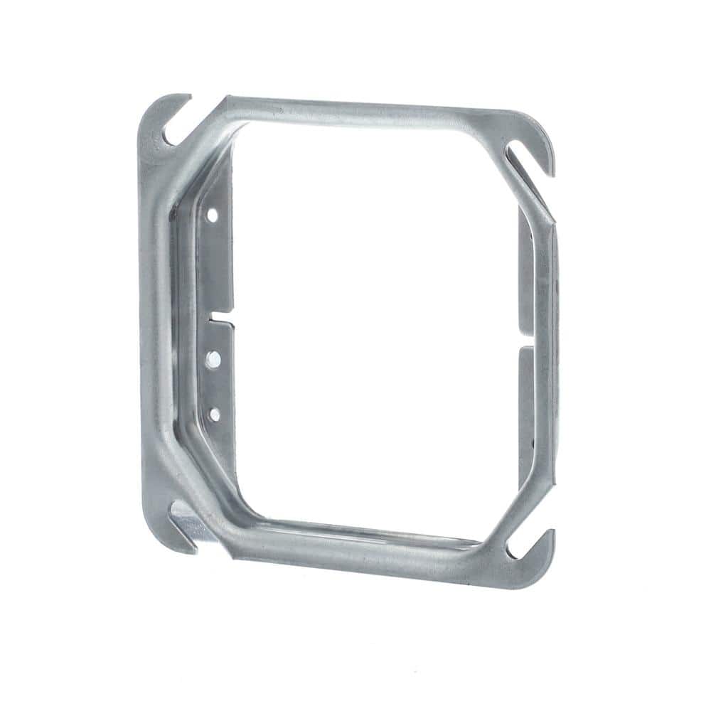 4" Galvanized Steel Raised 2-Gang Square Device Cover