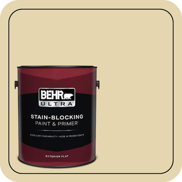 BEHR ULTRA 1 gal. #M310-3 Champagne Cocktail Flat Exterior Paint & Primer
