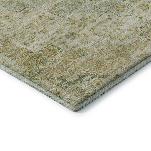 Mayfield Premium Machine Washable Abstract AMF1832 Sage 3 ft. x 5 ft. Area Rug