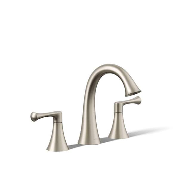 Buckley 8 in. Widespread Double Handle Bathroom Sink Faucet In Vibrant Brushed Nickel - 1.0 Gpm
