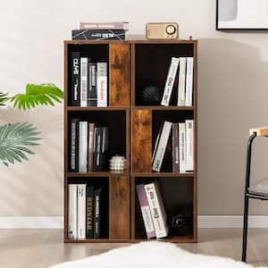 13 in. Wide Rustic Brown 2 PCS 3-tier Wood Bookshelf Display Storage Rack for Small Spaces