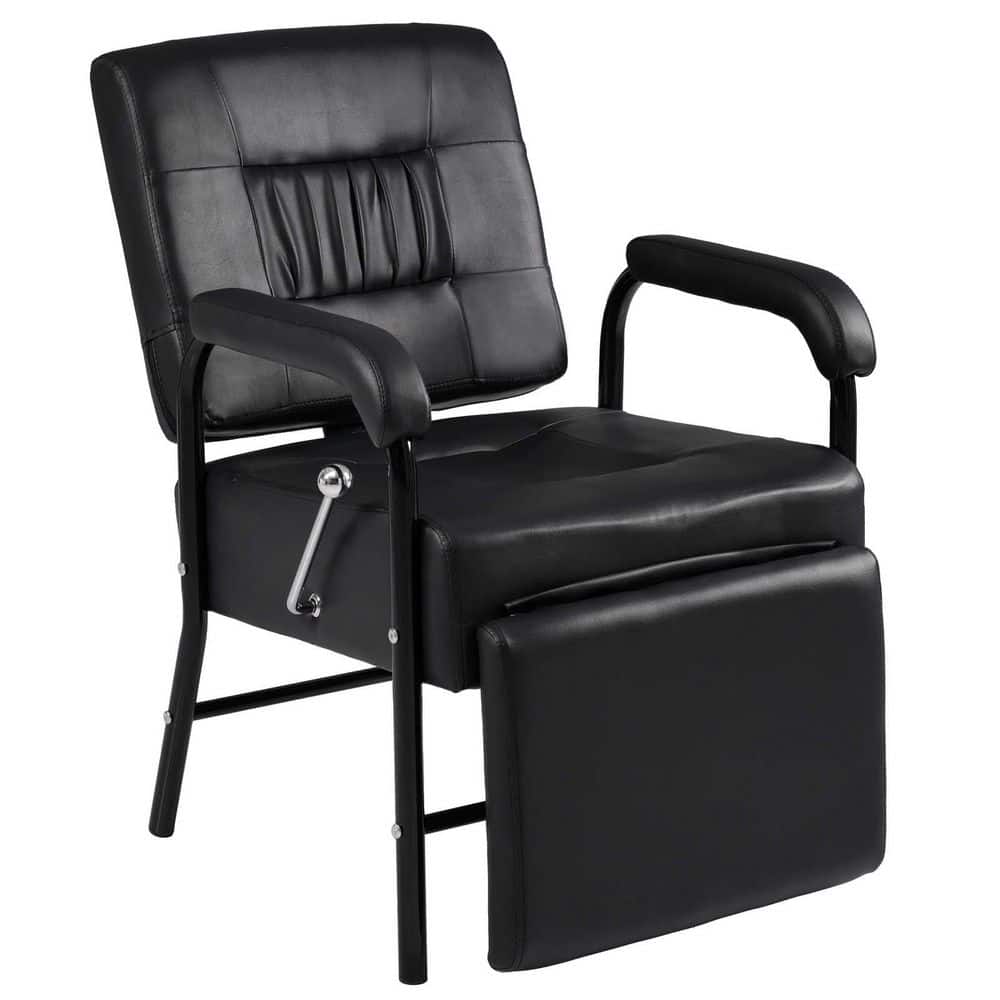 PU Leather Shampoo Chair with Footrest Reclining Salon Chair Spa Beauty Equ