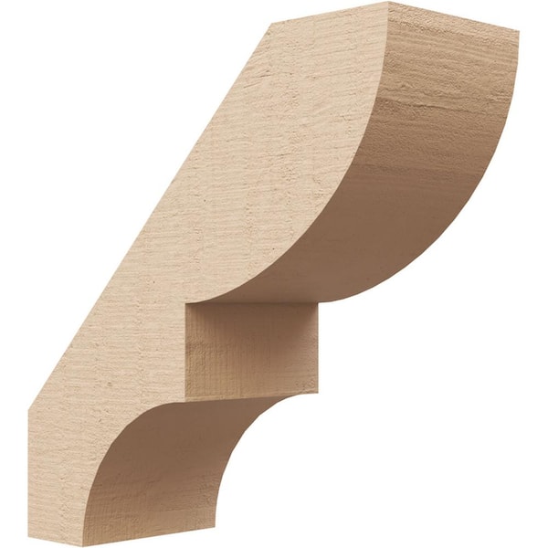 Ekena Millwork 3 in. x 8 in. x 8 in. Ridgewood Rough Cedar Woodgrain Timberthane Polyurethane Knee Brace, Primed