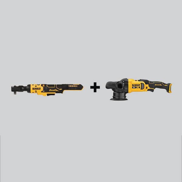 DEWALT ATOMIC 20V MAX Cordless 3/8 in. Ratchet and Cordless Brushless 5 in. Variable Speed Random Orbit Polisher (Tools-Only)