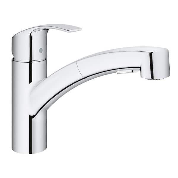 GROHE Eurosmart Single-Handle Pull-Out Sprayer Kitchen Faucet in StarLight Chrome