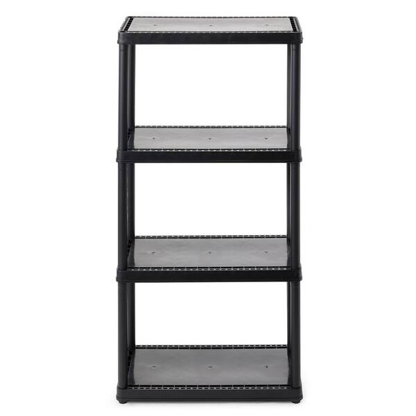 GRACIOUS LIVING Black 4Tier Plastic Garage Storage Shelving Unit (24