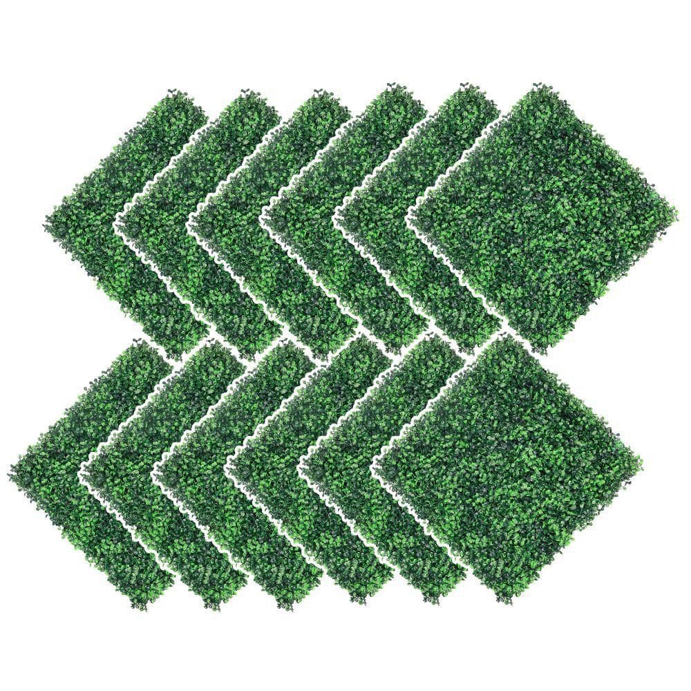 HWT 20 in. H x 20 in. W Green Indoor/Outdoor Artificial Grass Wall