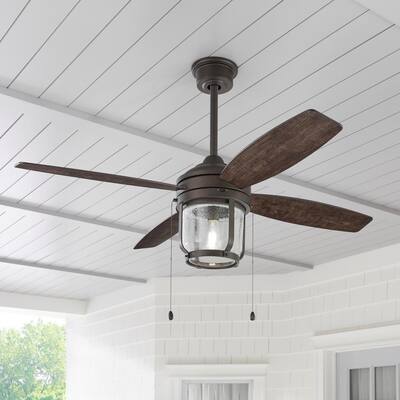 Northampton 52 in. LED Espresso Bronze Ceiling Fan with Light and WiFi Remote Control works with Google and Alexa