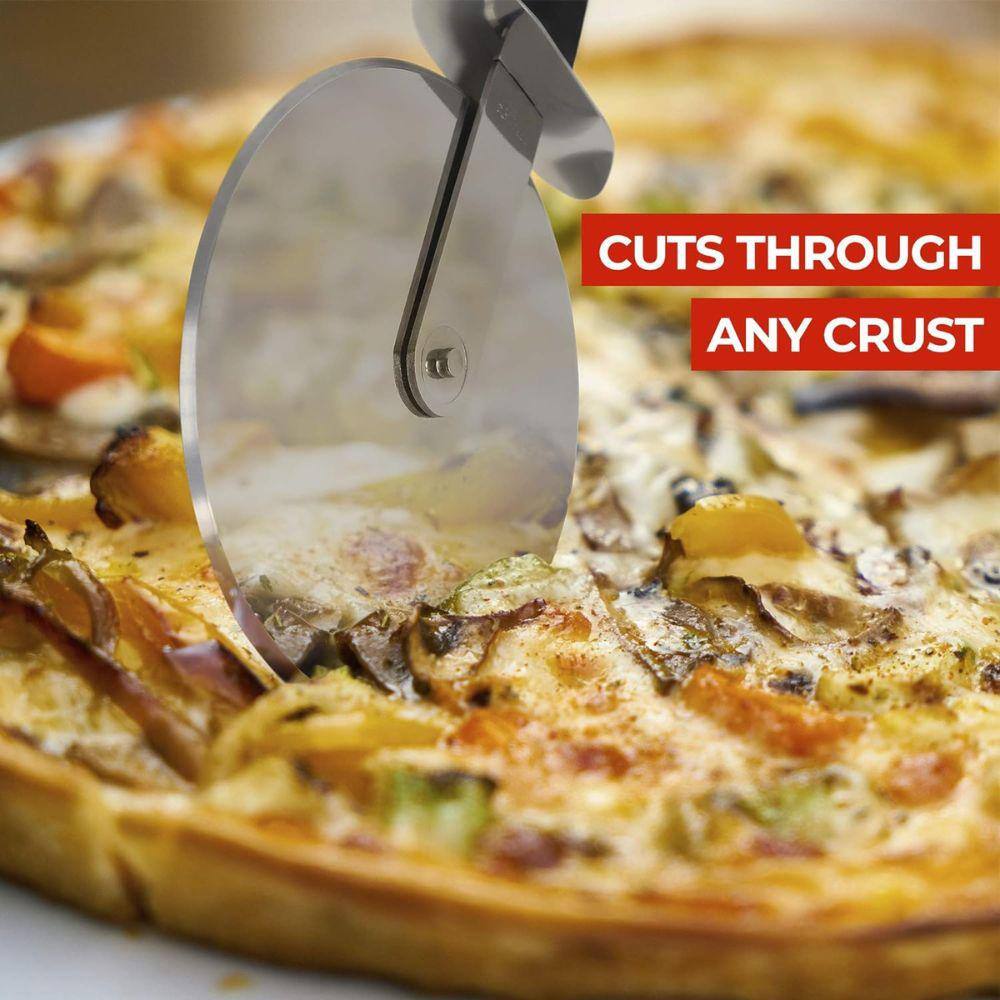 Ergonomic Black Stainless Steel Pizza Cutter Wheel