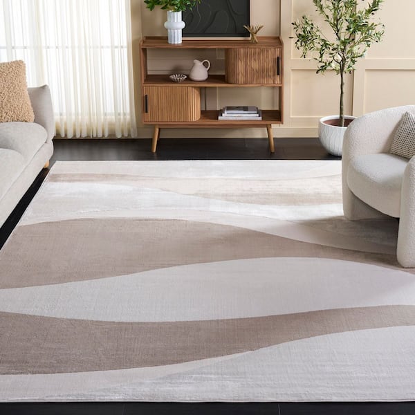 Saylor 8 ft. x 10 ft. Beige/Ivory Wavy Area Rug
