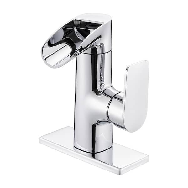 cobbe Rotatable Single Handle Single Hole Bathroom Faucet in Chrome