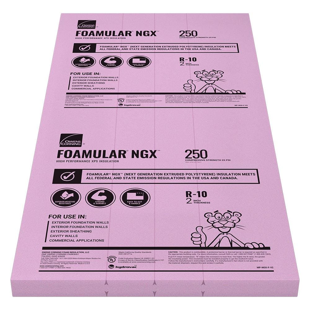 Owens Corning FOAMULAR NGX F 250 2 In X 4 Ft X 8 Ft SSE R 10 XPS 