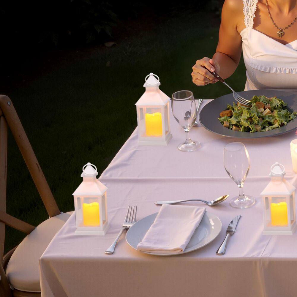 Decorative Candle Lantern, White LED Electric Flameless Candle, Plastic LED Holder with Glass, for Wedding Table 12-Pcs price history on PriceWatchPro
