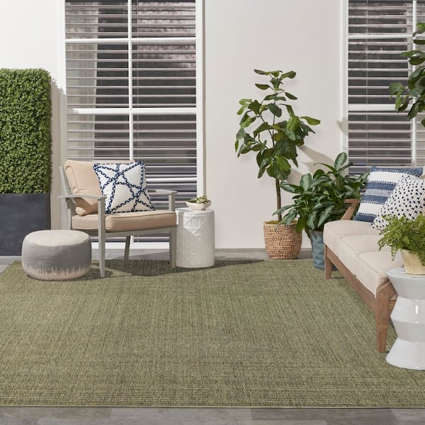 Tulum Olive 8 ft. x 10 ft. Linear Contemporary Area Rug