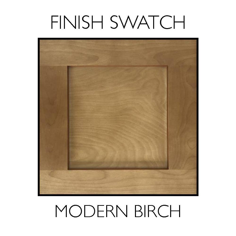 Modern Birch 37" Bathroom Vanity with White Marble Top