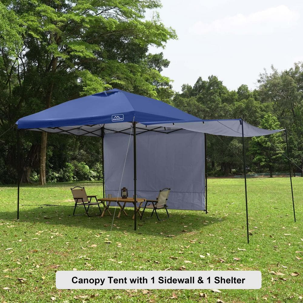 Navy Blue Adjustable Height Pop-Up Canopy Tent with Sidewalls