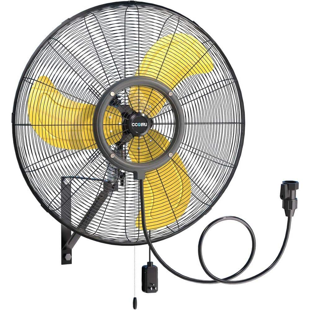 30 in. 3-Speed Misting Oscillation Weatherproof Outdoor Wall Mounted Fan in Yellow, with IP44 Enclosure Motor,GFCI Plug price history on PriceWatchPro