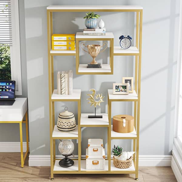 https://images.thdstatic.com/productImages/e5234ad1-14b6-4c21-8db9-7c4dd52b0207/svn/gold-tribesigns-way-to-origin-bookcases-bookshelves-hd-xk00191-wzz-e1_600.jpg