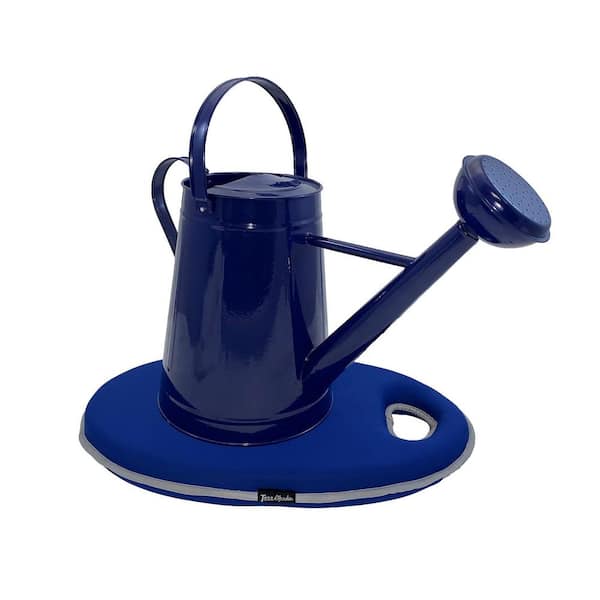 Unbranded 2.1 Gal. Blue Traditional Watering Can with Blue Memory Foam Kneeling Cushion