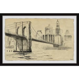 "NY Brooklyn Bridge" by Marmont Hill Framed Architecture Art Print 30 in. x 45 in.