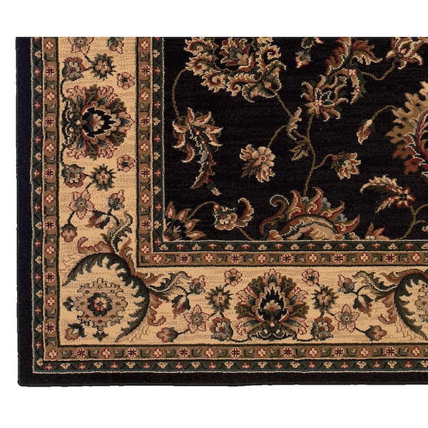Alyssa Black/Ivory 6 ft. x 6 ft. Round Traditional Area Rug