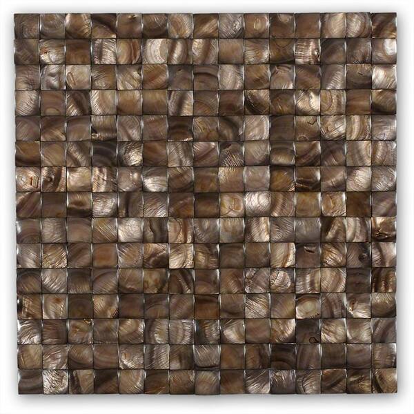 Ivy Hill Tile Mother of Pearl Brown 3D Pearl 3 in. x 6 in. Polished Freshwater Shell Tile Sample