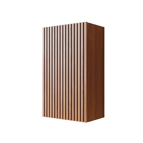 Carter Brown Oak 23.62 in. H Wall-Mounted Storage Cabinet with Door and Shelf
