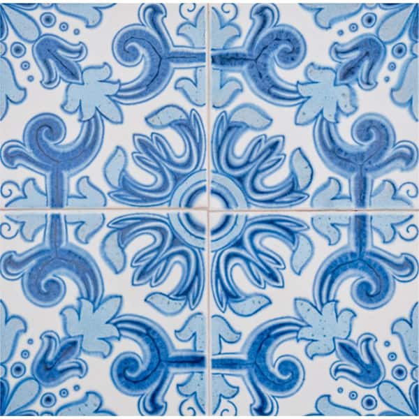 MI ALMA Blue/White H23 7 in. x 7 in. Vinyl Peel and Stick Tile (24-Tiles, 8.17 sq. ft./Pack)