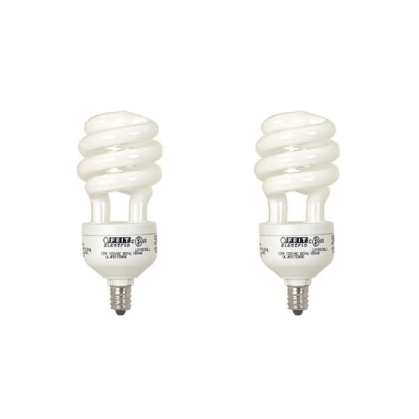 Feit Electric 60-Watt Equivalent Soft White A19 Spiral Candelabra E12 base CFL Light Bulb (2-Pack)