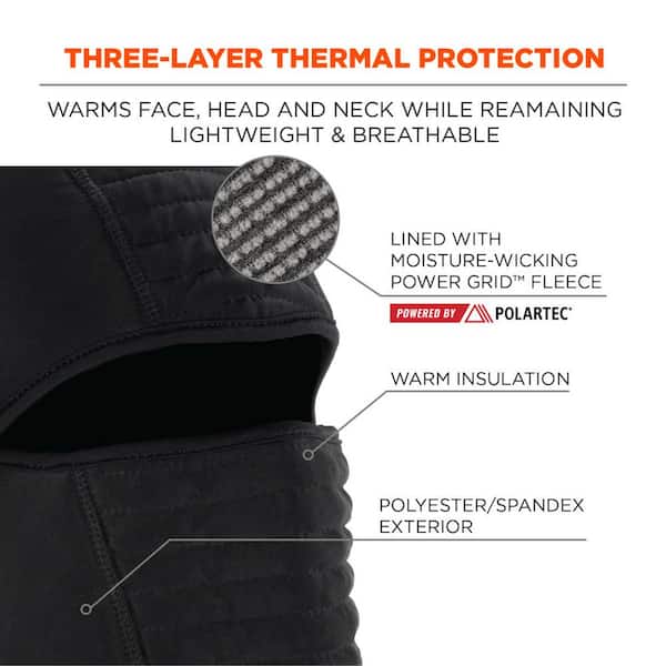 N-Ferno 6955 Insulated Balaclava Face Mask - 3-Layer, Spandex, Polartec Power Grid