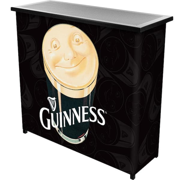 Unbranded Guinness Smiling Pint Black 36 in. Portable Bar