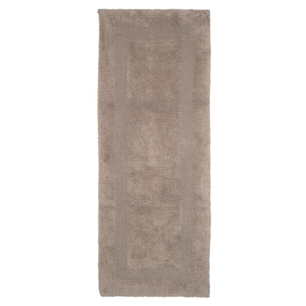 Taupe 2 ft. x 5 ft. Cotton Reversible Extra Long Bath Rug Runner