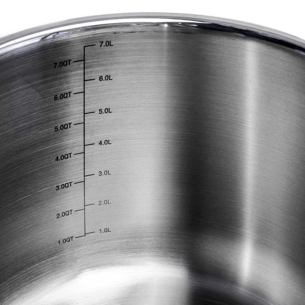 Professional 9.5" Stainless Steel Stockpot with Basket Insert, 8qt