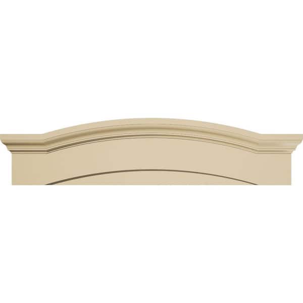 44-in. W x 10-1/2-in. H x 2-3/4-in. P Eyebrow Signature Urethane Pediment, Primed Tan