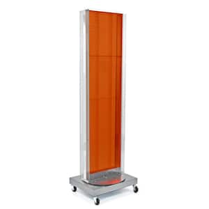 60 in. H x 16 in. W Pegboard Floor Display in Orange with C-Channel Sides on a Revolving Base