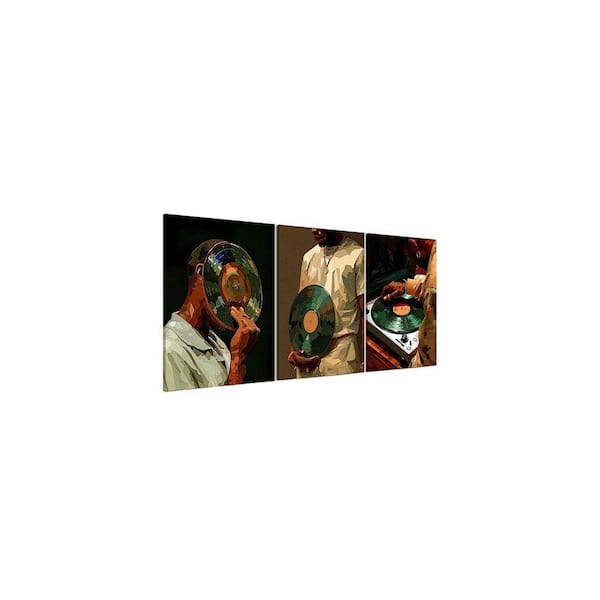 Fashion African American Black Man Prints Record Music DJ Canvas