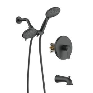Single Handle 6-Spray Tub and Shower Faucet Wall Mount1.8 GPM with Hand Shower in. Black Valve Included