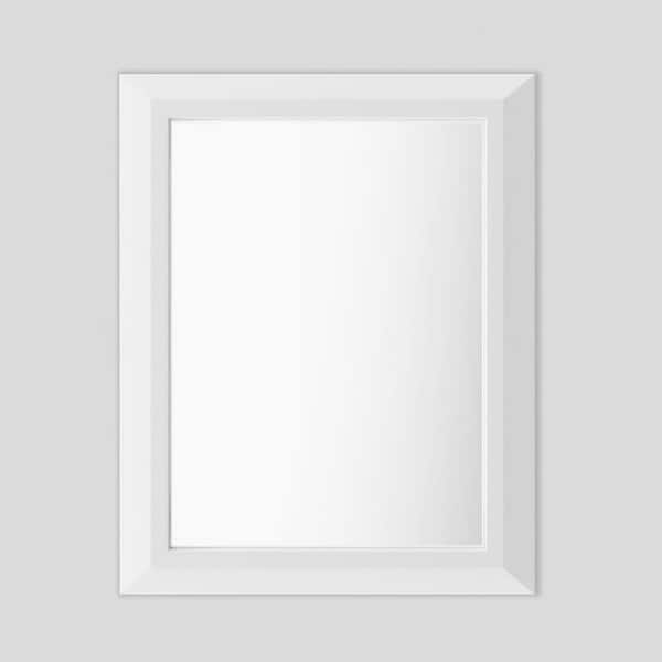 16 in. W x 20 in. H Rectangular Aluminum Alloy Framed and Tempered Glass Wall Bathroom Vanity Mirror in Matte White