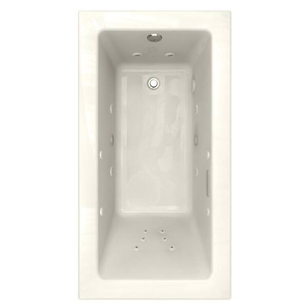 American Standard Studio EcoSilent Chromatherapy 5 ft. x 32 in. Whirlpool and Air Bath Tub with 2 in. Edge Profile in Linen