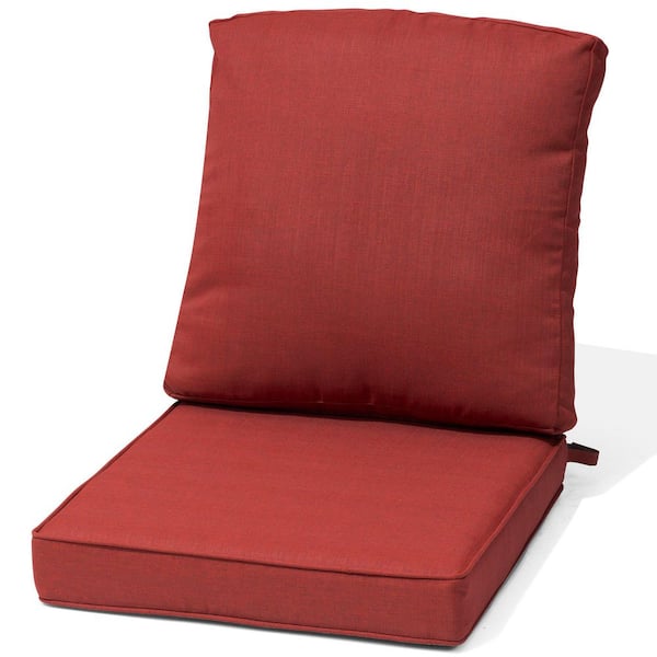 21 x 22 in. Red Water-Resistant and Fade Resistant Outdoor Cushions for Patio Furniture