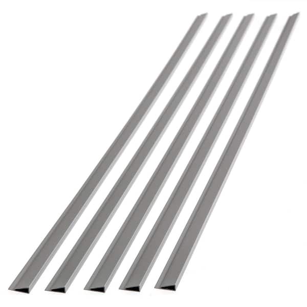 Fasade 47 in. Argent Silver Vinyl Large Profile J Trim (5-Pack)